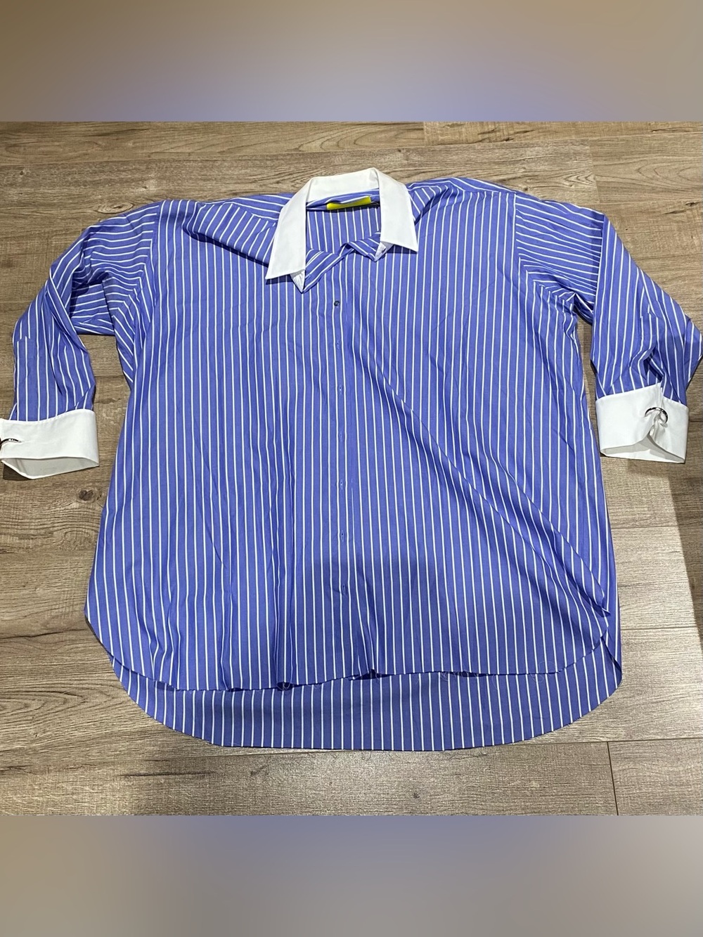 Marques’Almeida Blue & White Striped Oversized Banker Shirt 14